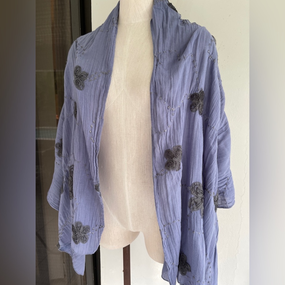 Blue Cotton Wrap  /  Scarf